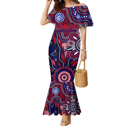 Personalised Demons NAIDOC Week 2024 Family Matching Mermaid Dress and Hawaiian Shirt Aussie Aboriginal Art