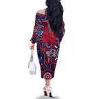 Personalised Demons NAIDOC Week 2024 Family Matching Off The Shoulder Long Sleeve Dress and Hawaiian Shirt Aussie Aboriginal Art