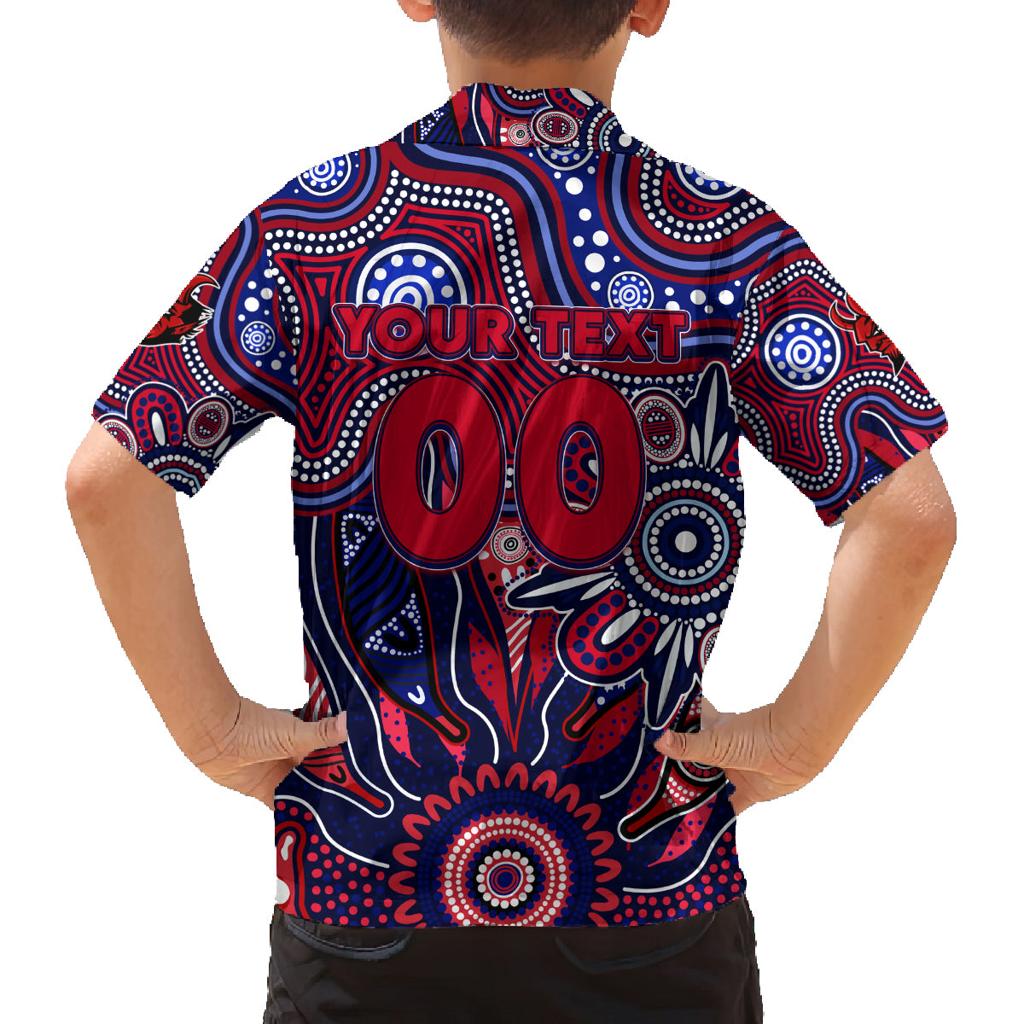 Personalised Demons NAIDOC Week 2024 Family Matching Off Shoulder Short Dress and Hawaiian Shirt Aussie Aboriginal Art