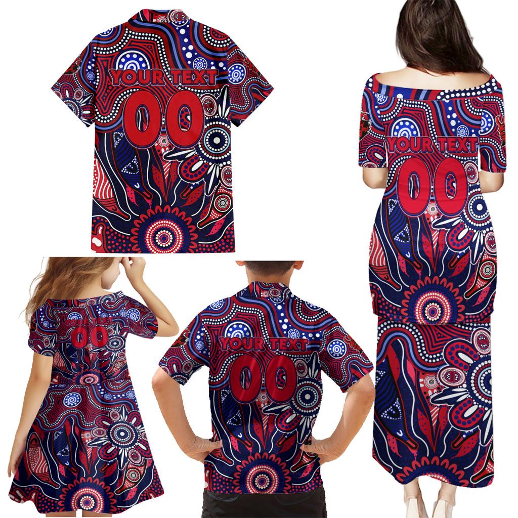 Personalised Demons NAIDOC Week 2024 Family Matching Puletasi and Hawaiian Shirt Aussie Aboriginal Art