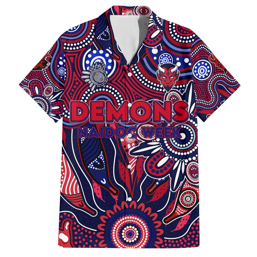 Personalised Demons NAIDOC Week 2024 Family Matching Puletasi and Hawaiian Shirt Aussie Aboriginal Art