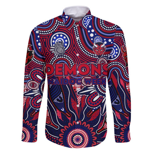 Personalised Demons NAIDOC Week 2024 Family Matching Puletasi and Hawaiian Shirt Aussie Aboriginal Art
