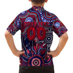 Personalised Demons NAIDOC Week 2024 Family Matching Short Sleeve Bodycon Dress and Hawaiian Shirt Aussie Aboriginal Art