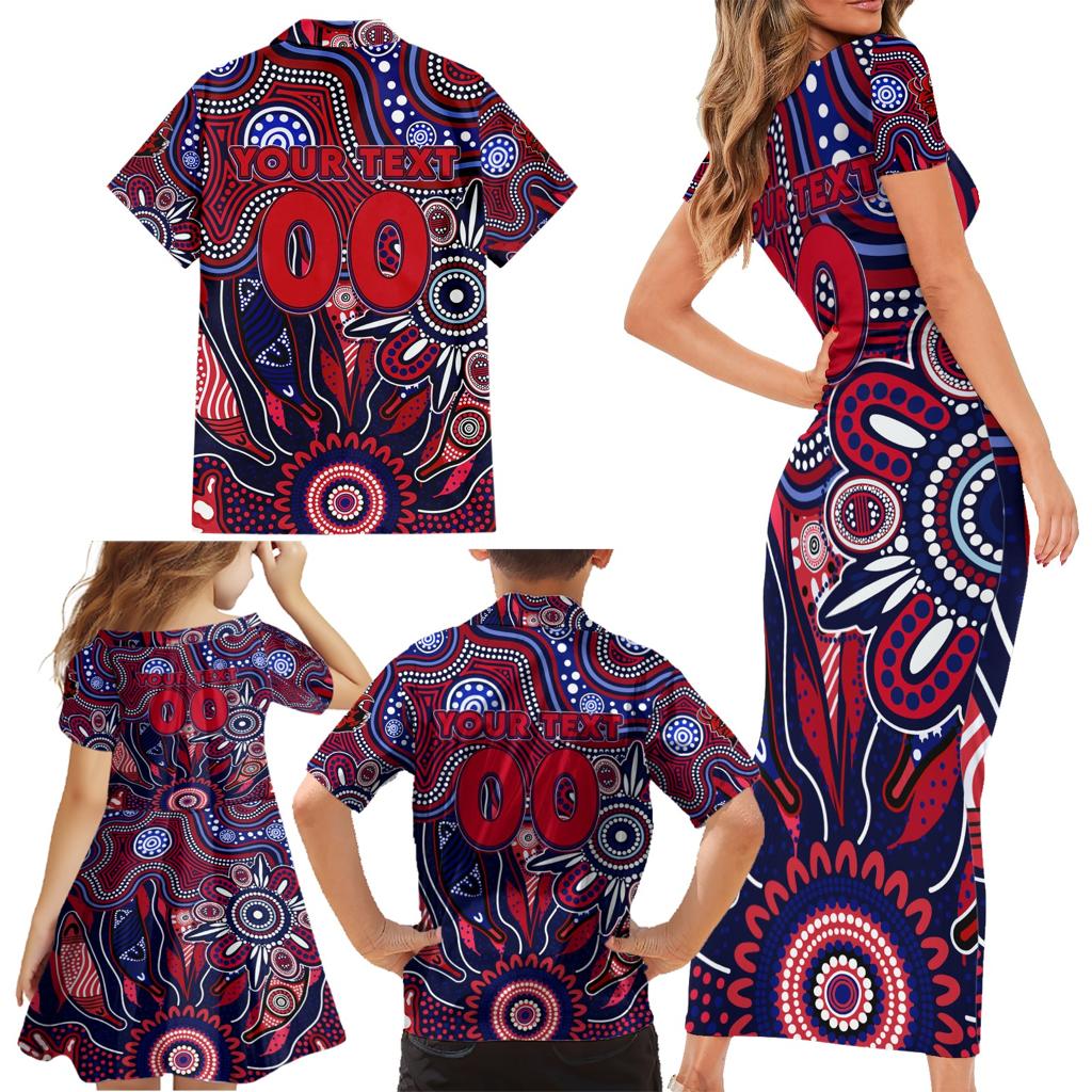 Personalised Demons NAIDOC Week 2024 Family Matching Short Sleeve Bodycon Dress and Hawaiian Shirt Aussie Aboriginal Art