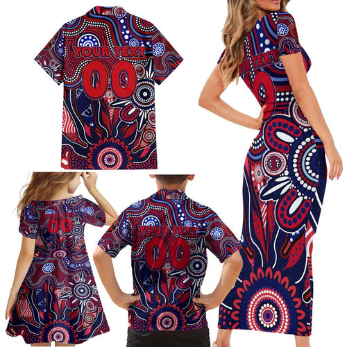 Personalised Demons NAIDOC Week 2024 Family Matching Short Sleeve Bodycon Dress and Hawaiian Shirt Aussie Aboriginal Art