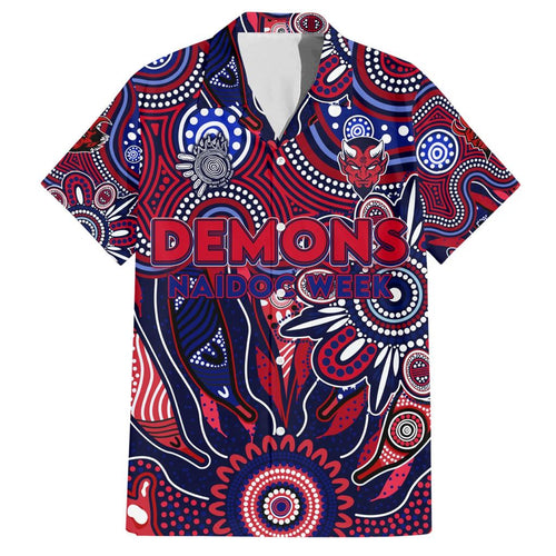 Personalised Demons NAIDOC Week 2024 Family Matching Short Sleeve Bodycon Dress and Hawaiian Shirt Aussie Aboriginal Art