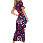 Personalised Demons NAIDOC Week 2024 Family Matching Short Sleeve Bodycon Dress and Hawaiian Shirt Aussie Aboriginal Art