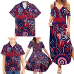 Personalised Demons NAIDOC Week 2024 Family Matching Summer Maxi Dress and Hawaiian Shirt Aussie Aboriginal Art
