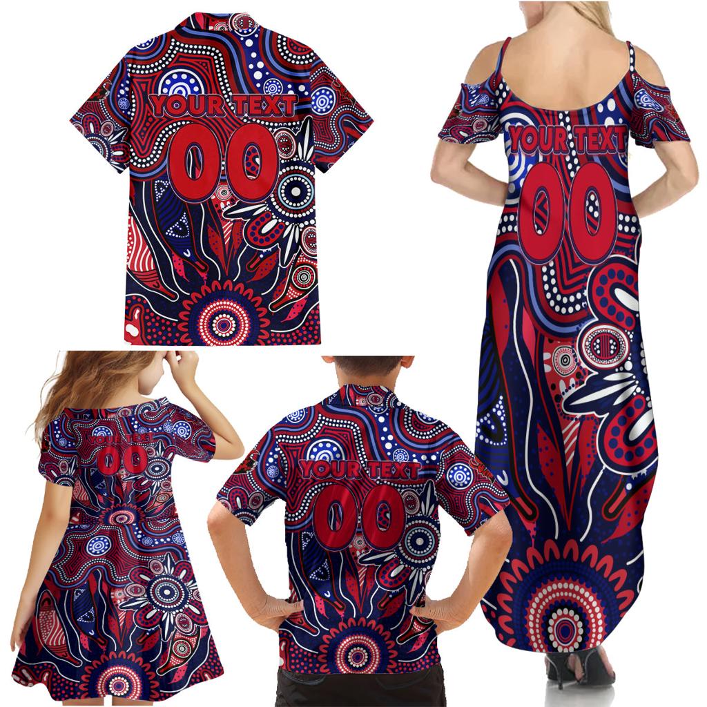 Personalised Demons NAIDOC Week 2024 Family Matching Summer Maxi Dress and Hawaiian Shirt Aussie Aboriginal Art