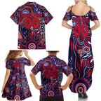 Personalised Demons NAIDOC Week 2024 Family Matching Summer Maxi Dress and Hawaiian Shirt Aussie Aboriginal Art
