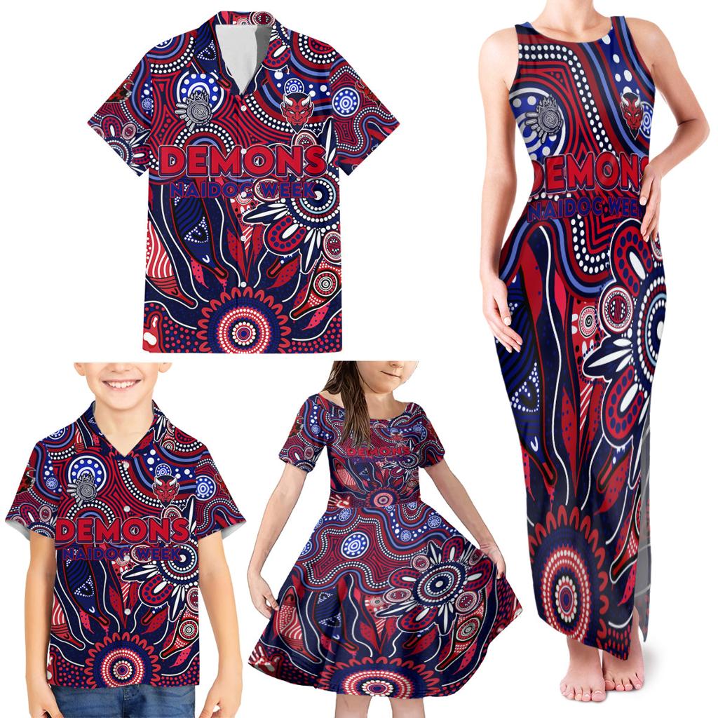 Personalised Demons NAIDOC Week 2024 Family Matching Tank Maxi Dress and Hawaiian Shirt Aussie Aboriginal Art