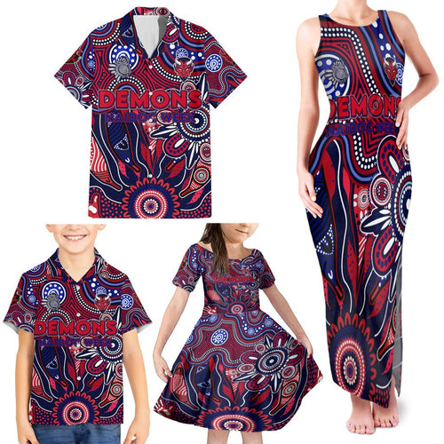 Personalised Demons NAIDOC Week 2024 Family Matching Tank Maxi Dress and Hawaiian Shirt Aussie Aboriginal Art