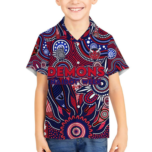 Personalised Demons NAIDOC Week 2024 Family Matching Tank Maxi Dress and Hawaiian Shirt Aussie Aboriginal Art