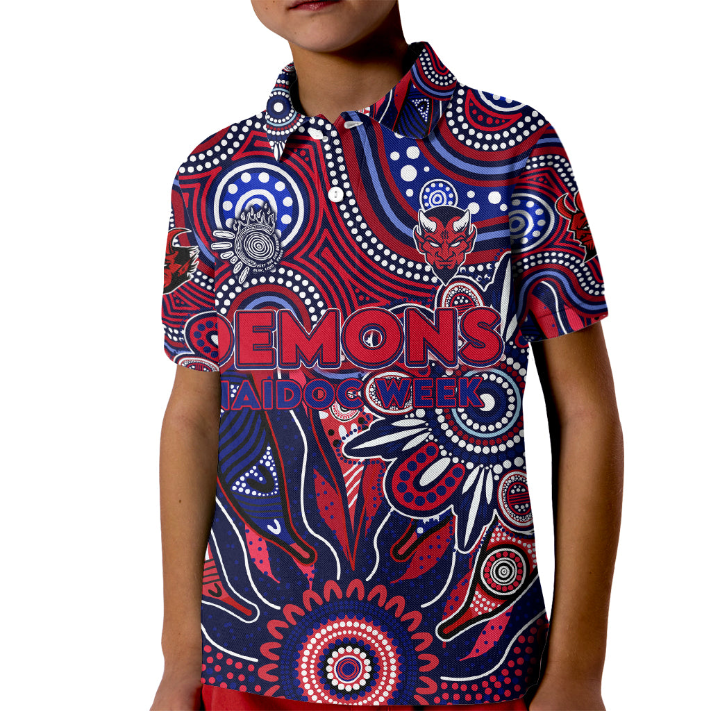 Personalised Demons NAIDOC Week 2024 Kid Polo Shirt Aussie Aboriginal Art