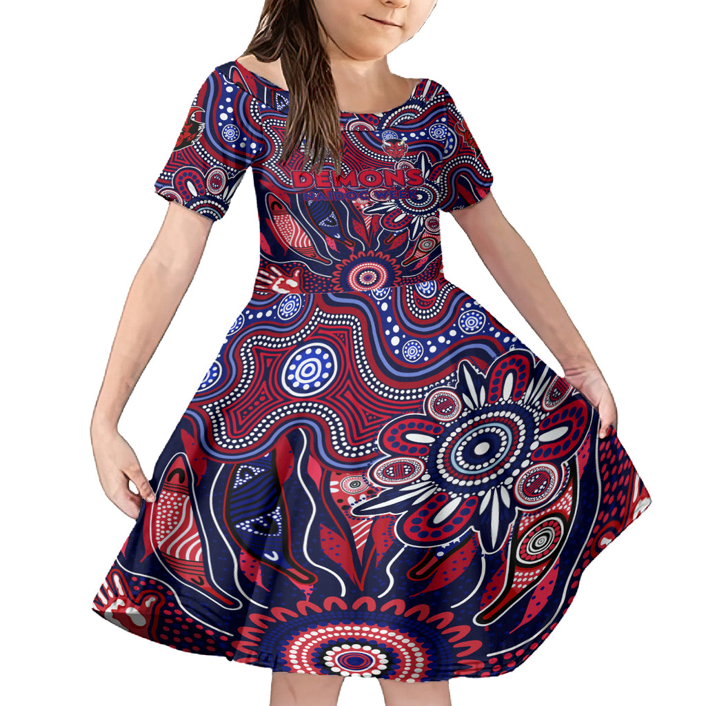 Personalised Demons NAIDOC Week 2024 Kid Short Sleeve Dress Aussie Aboriginal Art