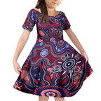Personalised Demons NAIDOC Week 2024 Kid Short Sleeve Dress Aussie Aboriginal Art