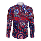 Personalised Demons NAIDOC Week 2024 Long Sleeve Button Shirt Aussie Aboriginal Art