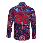Personalised Demons NAIDOC Week 2024 Long Sleeve Button Shirt Aussie Aboriginal Art