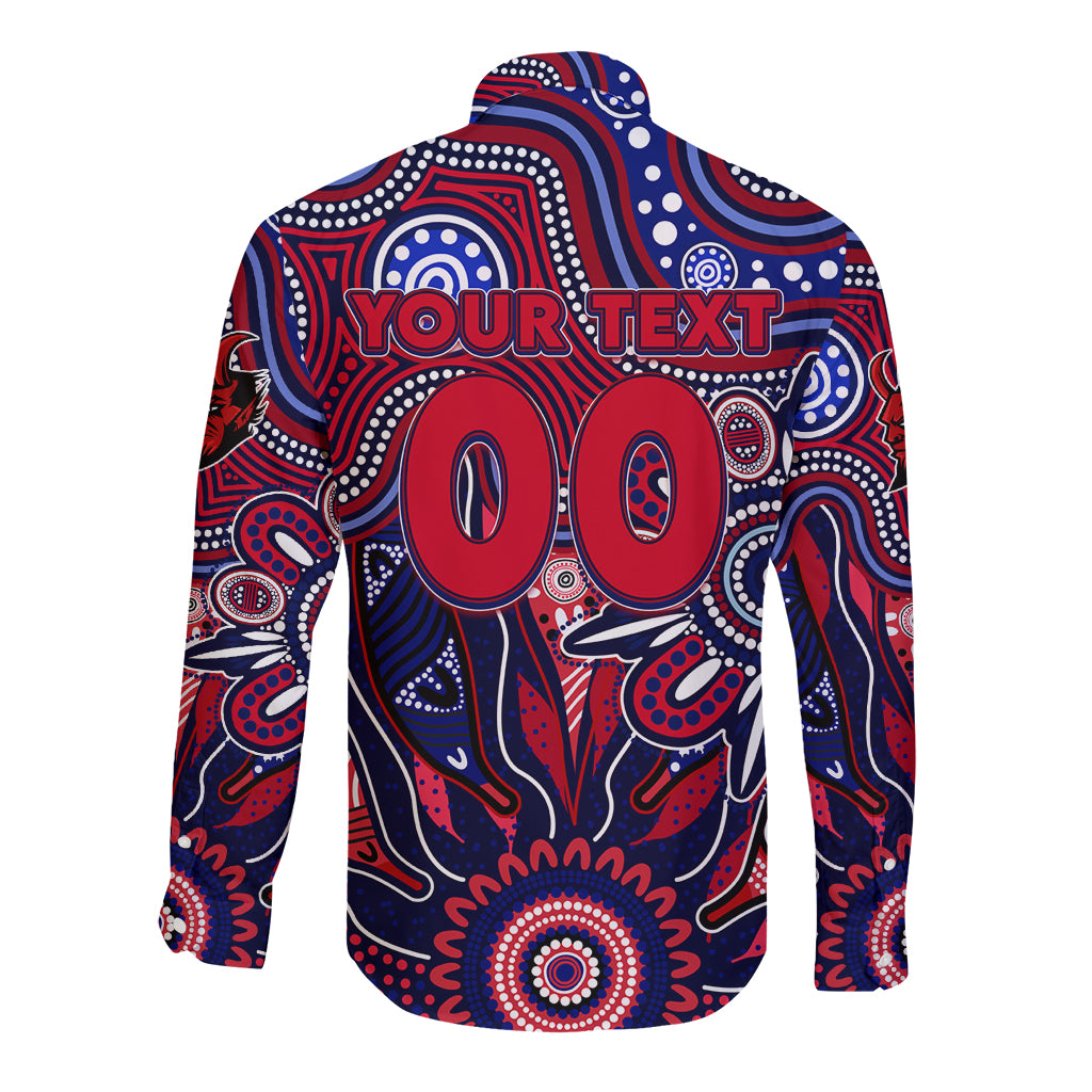 Personalised Demons NAIDOC Week 2024 Long Sleeve Button Shirt Aussie Aboriginal Art