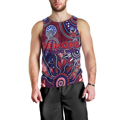 Personalised Demons NAIDOC Week 2024 Men Tank Top Aussie Aboriginal Art