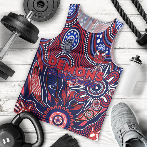 Personalised Demons NAIDOC Week 2024 Men Tank Top Aussie Aboriginal Art