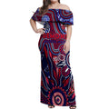 Personalised Demons NAIDOC Week 2024 Off Shoulder Maxi Dress Aussie Aboriginal Art