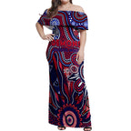 Personalised Demons NAIDOC Week 2024 Off Shoulder Maxi Dress Aussie Aboriginal Art