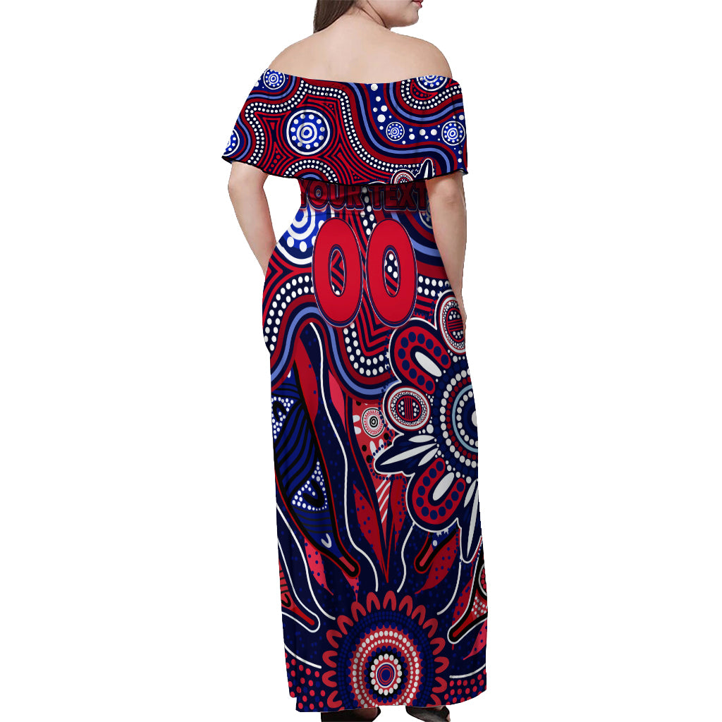 Personalised Demons NAIDOC Week 2024 Off Shoulder Maxi Dress Aussie Aboriginal Art
