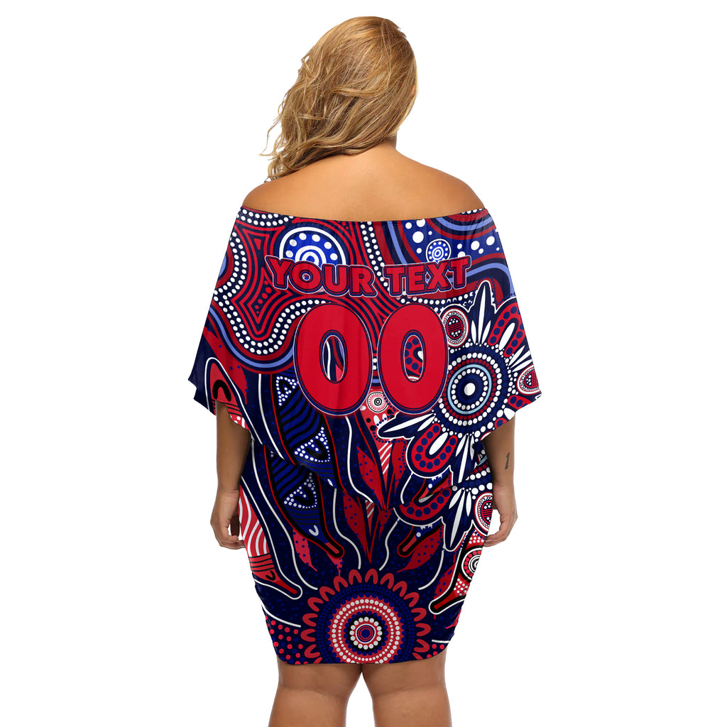 Personalised Demons NAIDOC Week 2024 Off Shoulder Short Dress Aussie Aboriginal Art