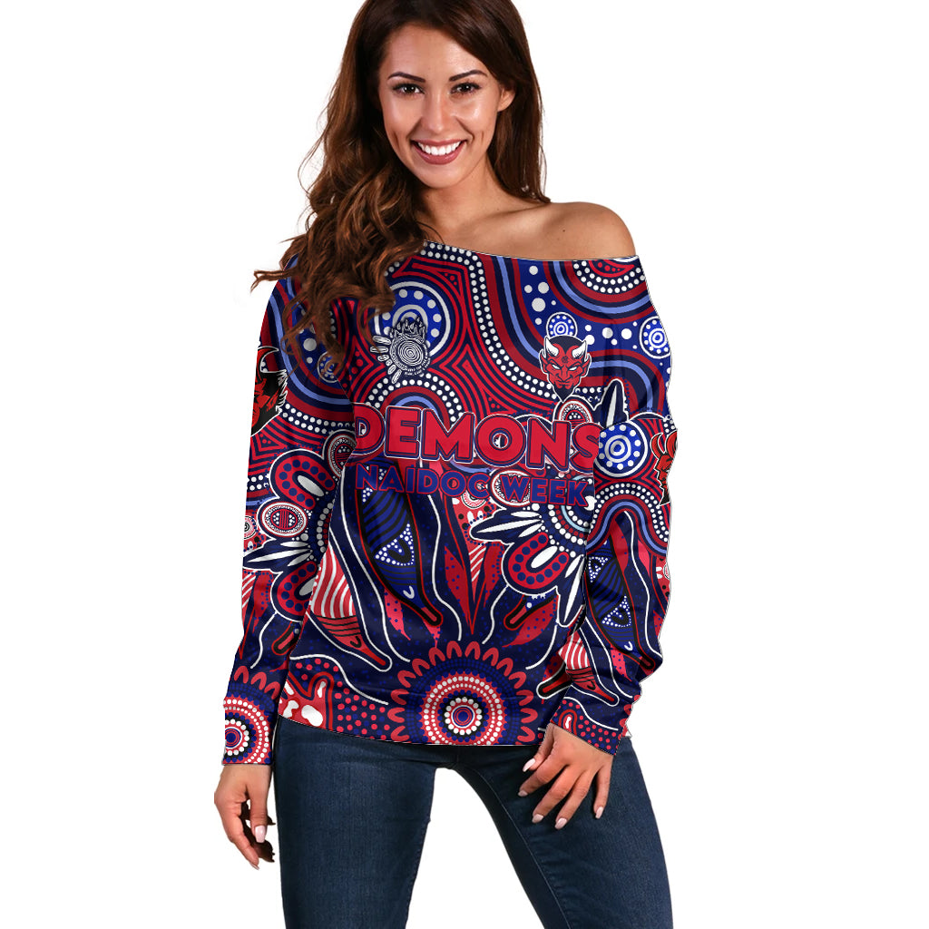 Personalised Demons NAIDOC Week 2024 Off Shoulder Sweater Aussie Aboriginal Art