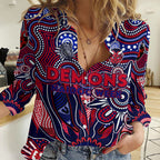 Personalised Demons NAIDOC Week 2024 Women Casual Shirt Aussie Aboriginal Art