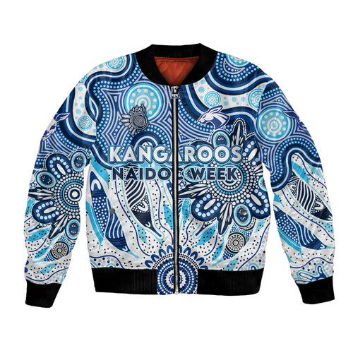 Personalised Kangaroos NAIDOC Week 2024 Bomber Jacket Aussie Aboriginal Art