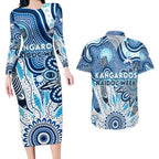 Personalised Kangaroos NAIDOC Week 2024 Couples Matching Long Sleeve Bodycon Dress and Hawaiian Shirt Aussie Aboriginal Art