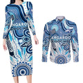 Personalised Kangaroos NAIDOC Week 2024 Couples Matching Long Sleeve Bodycon Dress and Long Sleeve Button Shirt Aussie Aboriginal Art