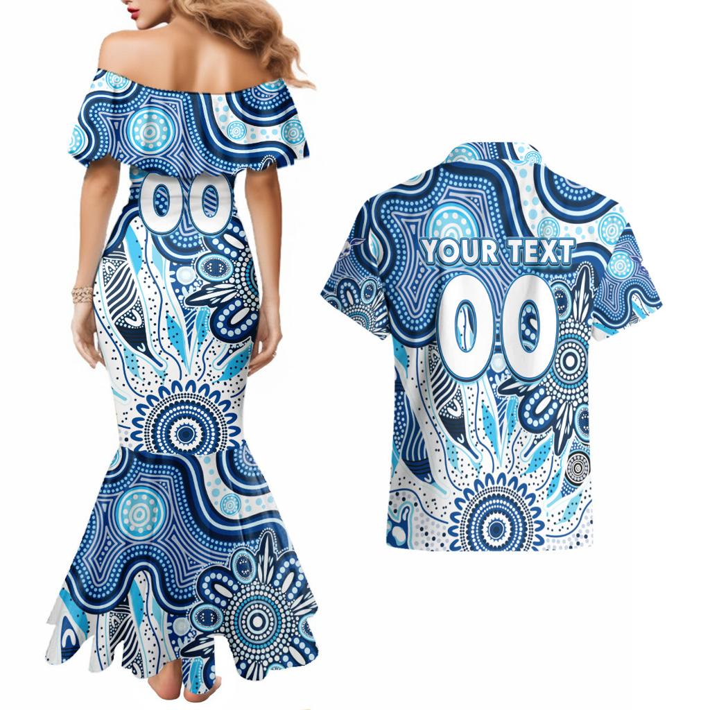Personalised Kangaroos NAIDOC Week 2024 Couples Matching Mermaid Dress and Hawaiian Shirt Aussie Aboriginal Art