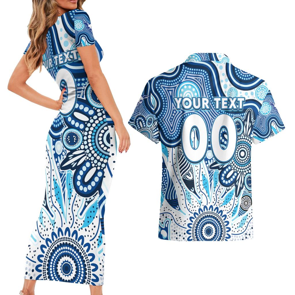 Personalised Kangaroos NAIDOC Week 2024 Couples Matching Short Sleeve Bodycon Dress and Hawaiian Shirt Aussie Aboriginal Art