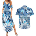 Personalised Kangaroos NAIDOC Week 2024 Couples Matching Summer Maxi Dress and Hawaiian Shirt Aussie Aboriginal Art