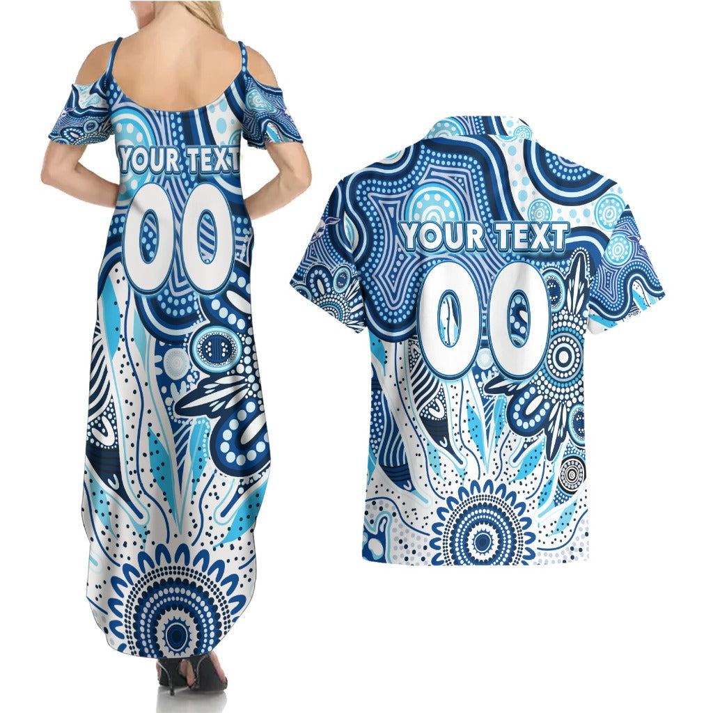 Personalised Kangaroos NAIDOC Week 2024 Couples Matching Summer Maxi Dress and Hawaiian Shirt Aussie Aboriginal Art