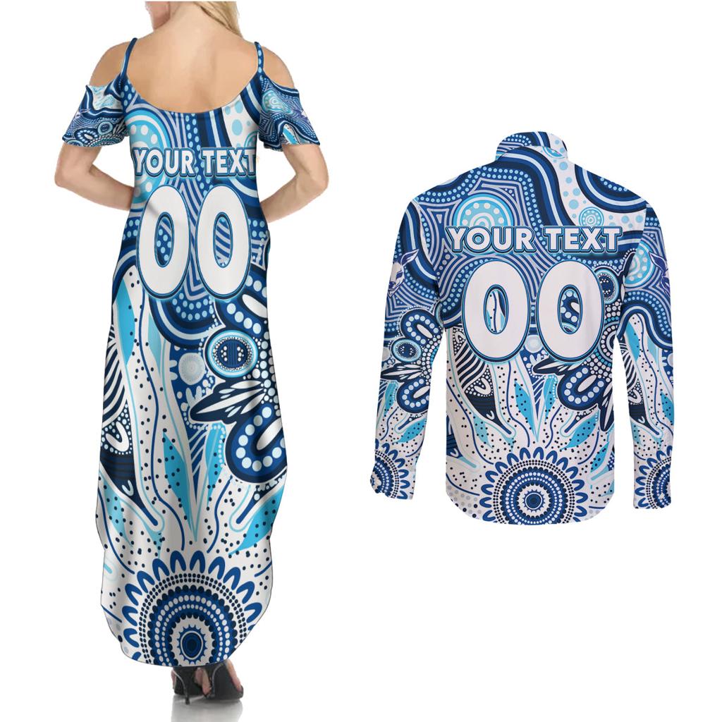 Personalised Kangaroos NAIDOC Week 2024 Couples Matching Summer Maxi Dress and Long Sleeve Button Shirt Aussie Aboriginal Art