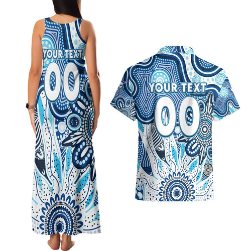 Personalised Kangaroos NAIDOC Week 2024 Couples Matching Tank Maxi Dress and Hawaiian Shirt Aussie Aboriginal Art