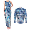 Personalised Kangaroos NAIDOC Week 2024 Couples Matching Tank Maxi Dress and Long Sleeve Button Shirt Aussie Aboriginal Art