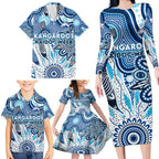 Personalised Kangaroos NAIDOC Week 2024 Family Matching Long Sleeve Bodycon Dress and Hawaiian Shirt Aussie Aboriginal Art