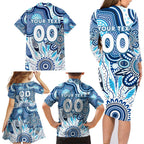 Personalised Kangaroos NAIDOC Week 2024 Family Matching Long Sleeve Bodycon Dress and Hawaiian Shirt Aussie Aboriginal Art