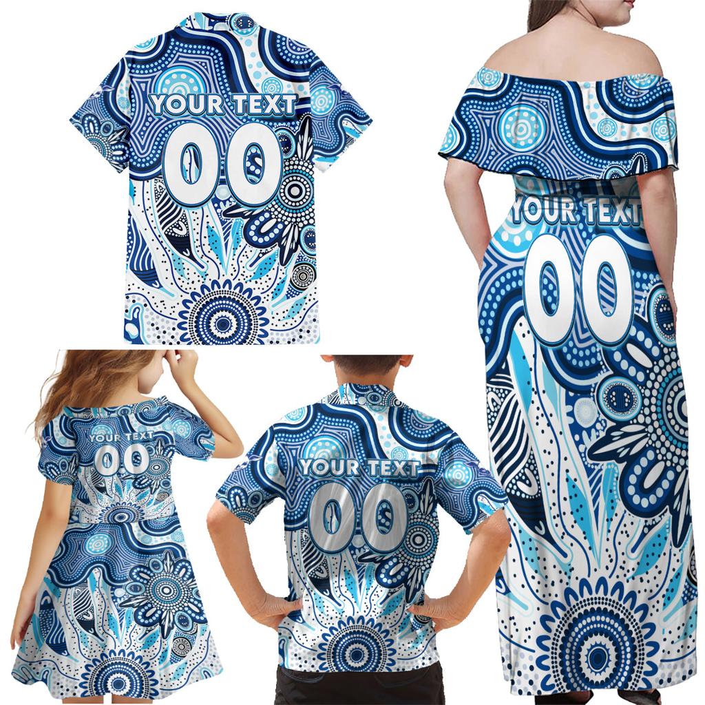Personalised Kangaroos NAIDOC Week 2024 Family Matching Off Shoulder Maxi Dress and Hawaiian Shirt Aussie Aboriginal Art