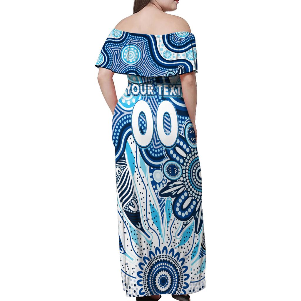 Personalised Kangaroos NAIDOC Week 2024 Family Matching Off Shoulder Maxi Dress and Hawaiian Shirt Aussie Aboriginal Art