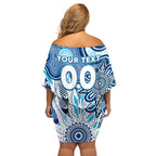 Personalised Kangaroos NAIDOC Week 2024 Family Matching Off Shoulder Short Dress and Hawaiian Shirt Aussie Aboriginal Art