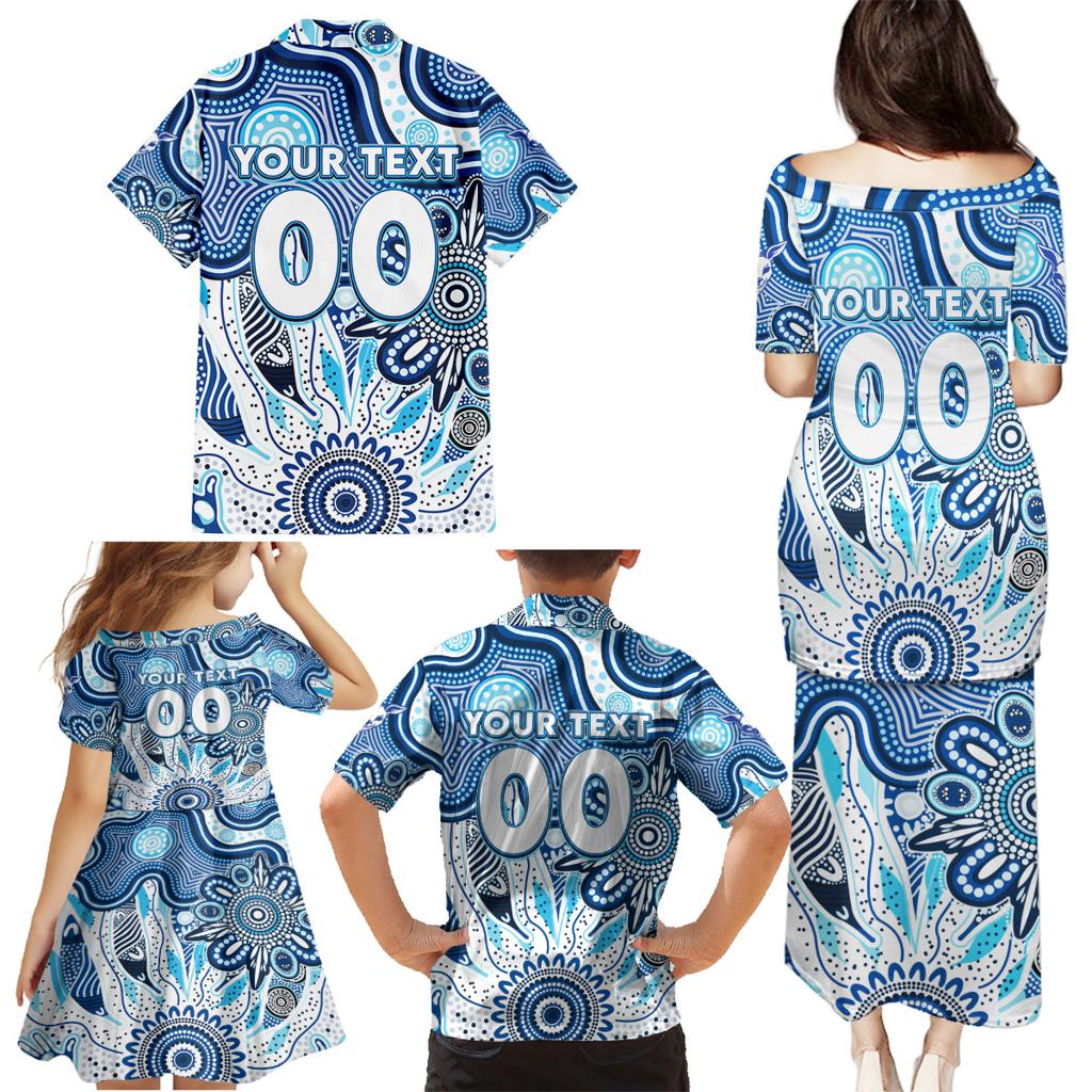 Personalised Kangaroos NAIDOC Week 2024 Family Matching Puletasi and Hawaiian Shirt Aussie Aboriginal Art