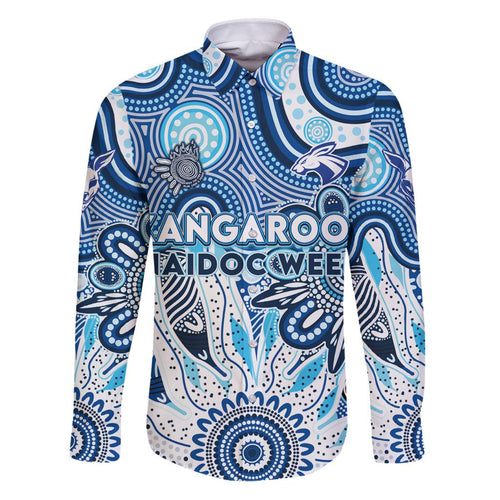 Personalised Kangaroos NAIDOC Week 2024 Family Matching Puletasi and Hawaiian Shirt Aussie Aboriginal Art