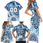 Personalised Kangaroos NAIDOC Week 2024 Family Matching Short Sleeve Bodycon Dress and Hawaiian Shirt Aussie Aboriginal Art