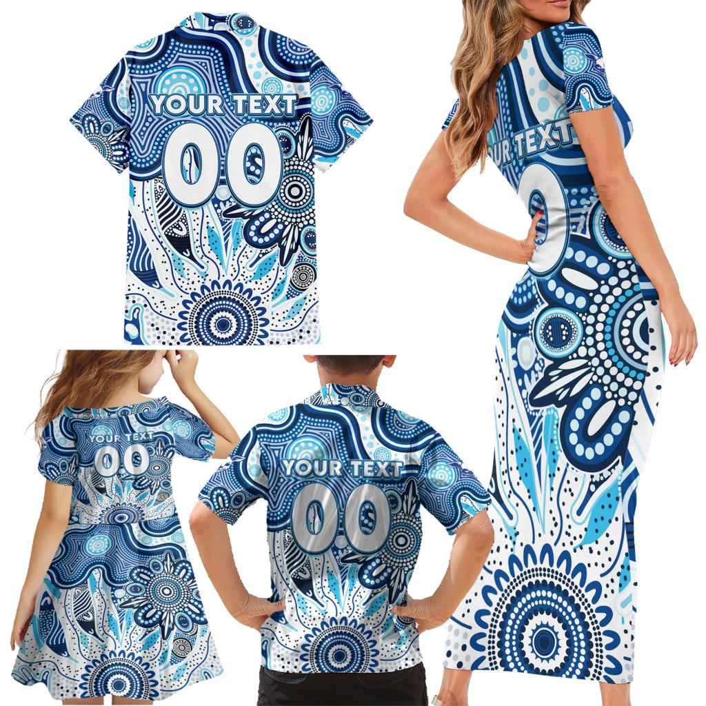 Personalised Kangaroos NAIDOC Week 2024 Family Matching Short Sleeve Bodycon Dress and Hawaiian Shirt Aussie Aboriginal Art